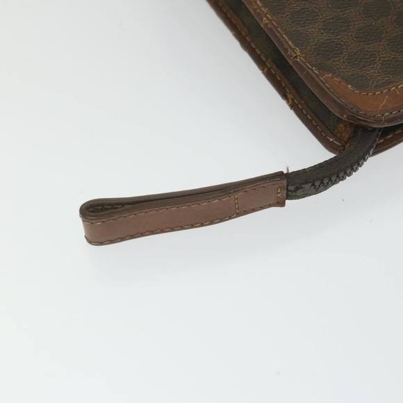 CELINE Macadam Canvas Clutch Bag PVC Leather Brown Auth ti1357 - Picture 14 of 16